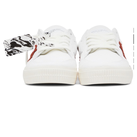 White Canvas Vulcanized Sneakers - Picture 2 of 6